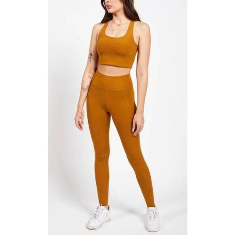 Girlfriend Collective Compression High Rise Workout Leggings in Honey Size S